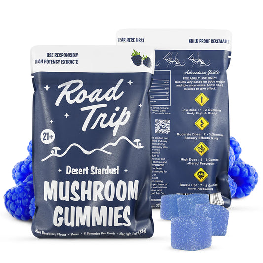 Road Trip Desert Stardust Mushroom Gummies - Blue Raspberry - Display Box of 10