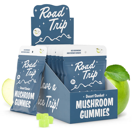 Road Trip Desert Stardust Magic Mushroom Gummies - Green Apple - Display Box of 10