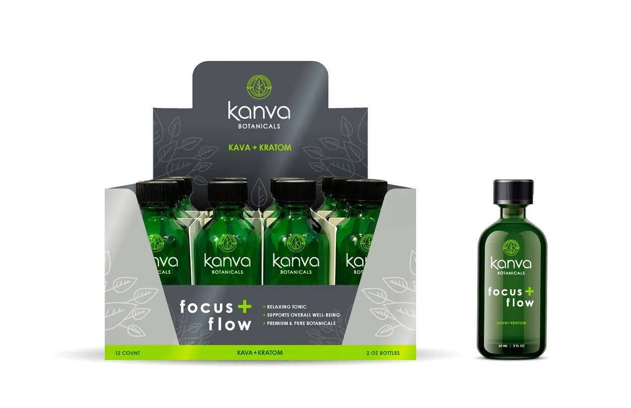 Kanva Focus and Flow Enhanced Blend Kratom Shot – 60ml I Display box of 12