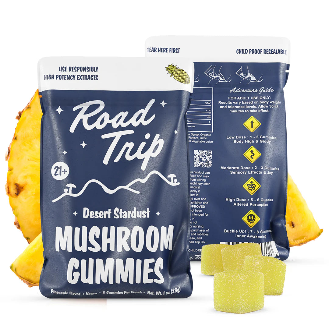 Road Trip Desert Stardust Magic Mushroom Gummies - Pineapple - Display Box of 10