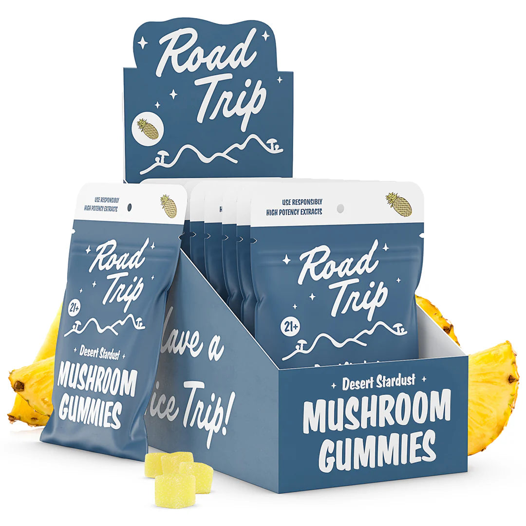 Road Trip Desert Stardust Magic Mushroom Gummies - Pineapple - Display Box of 10