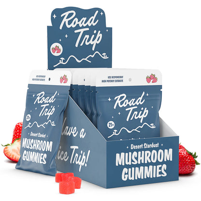 Road Trip Desert Stardust Magic Mushroom Gummies - Strawberry - Display Box of 10