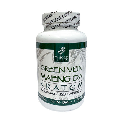 Whole Herbs Kratom – Green Vein – Maeng Da Capsules