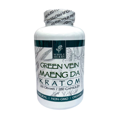 Whole Herbs Kratom – Green Vein – Maeng Da Capsules