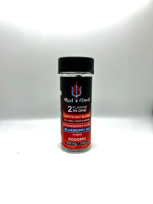 Red Devil Light Out Blend THC DUAL Gummies I 6000MG