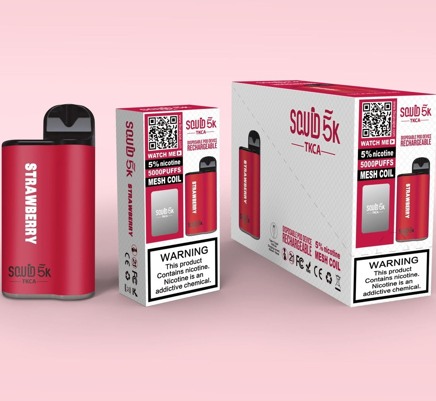 TKCA-SQUID-5K-Disposable-Vape-Rechargeable-Pod-Device-strawberry