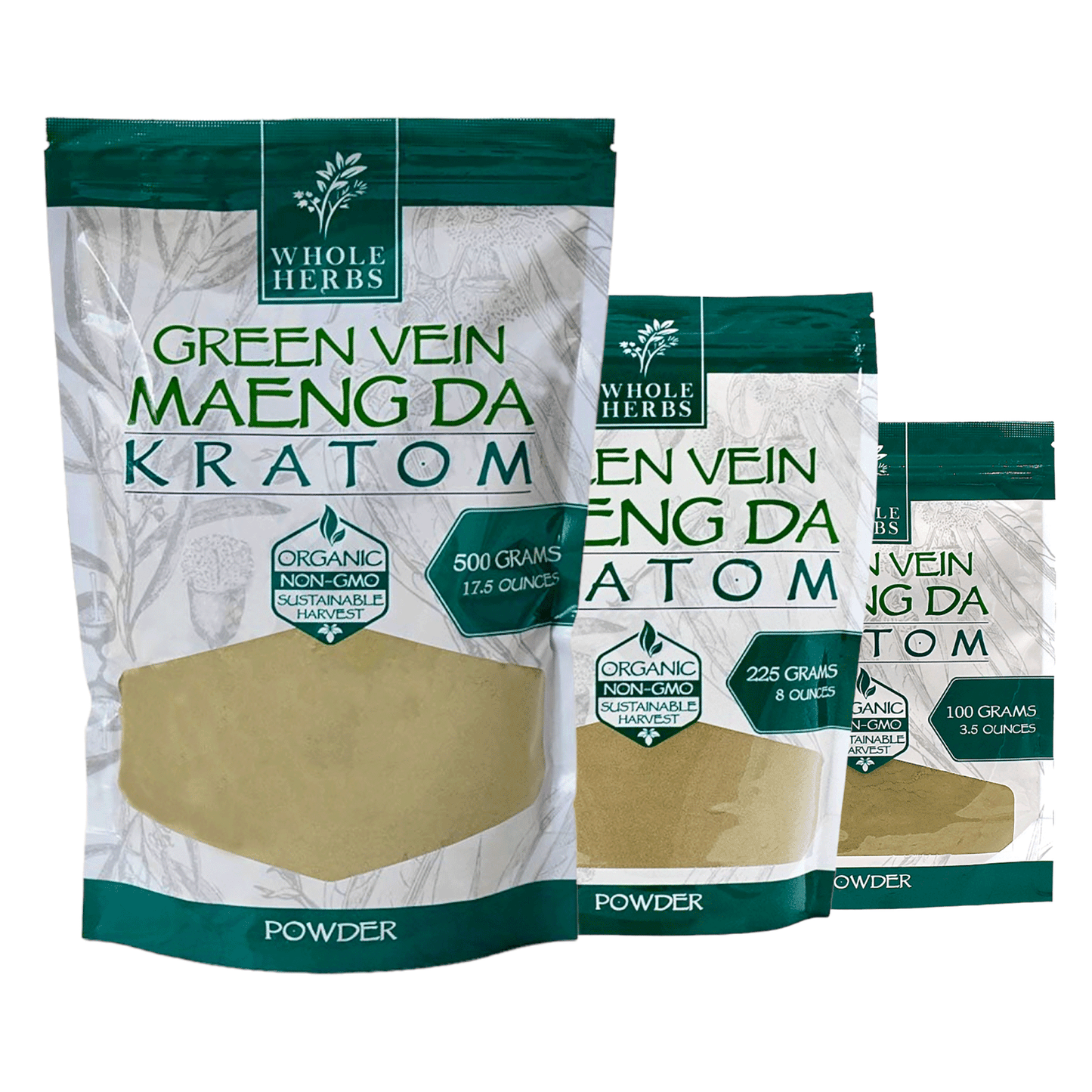 Whole Herbs Kratom Powder - Green Maeng Da