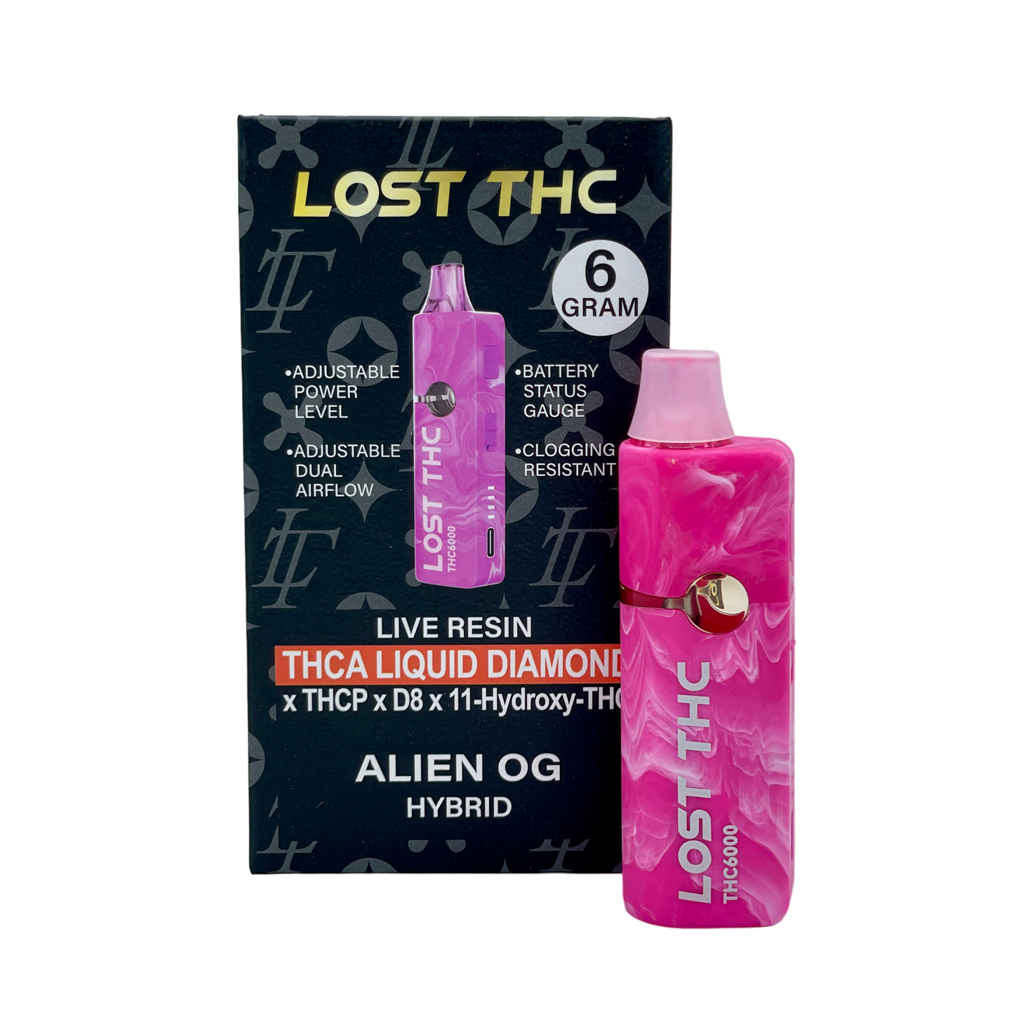 LOST THC 6GM THC-A Liquid Diamond DISPOSABLE VAPE I Display of 5