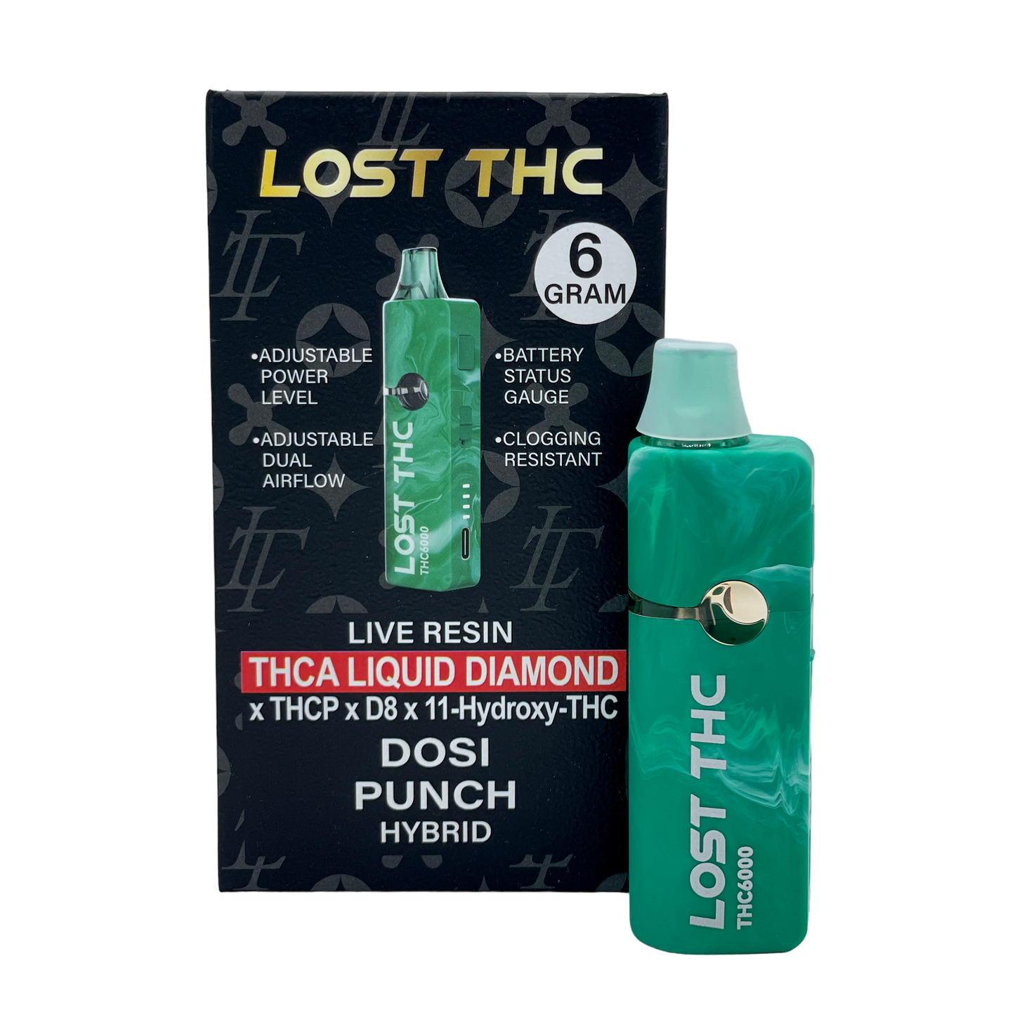 LOST THC 6GM THC-A Liquid Diamond DISPOSABLE VAPE I Display of 5