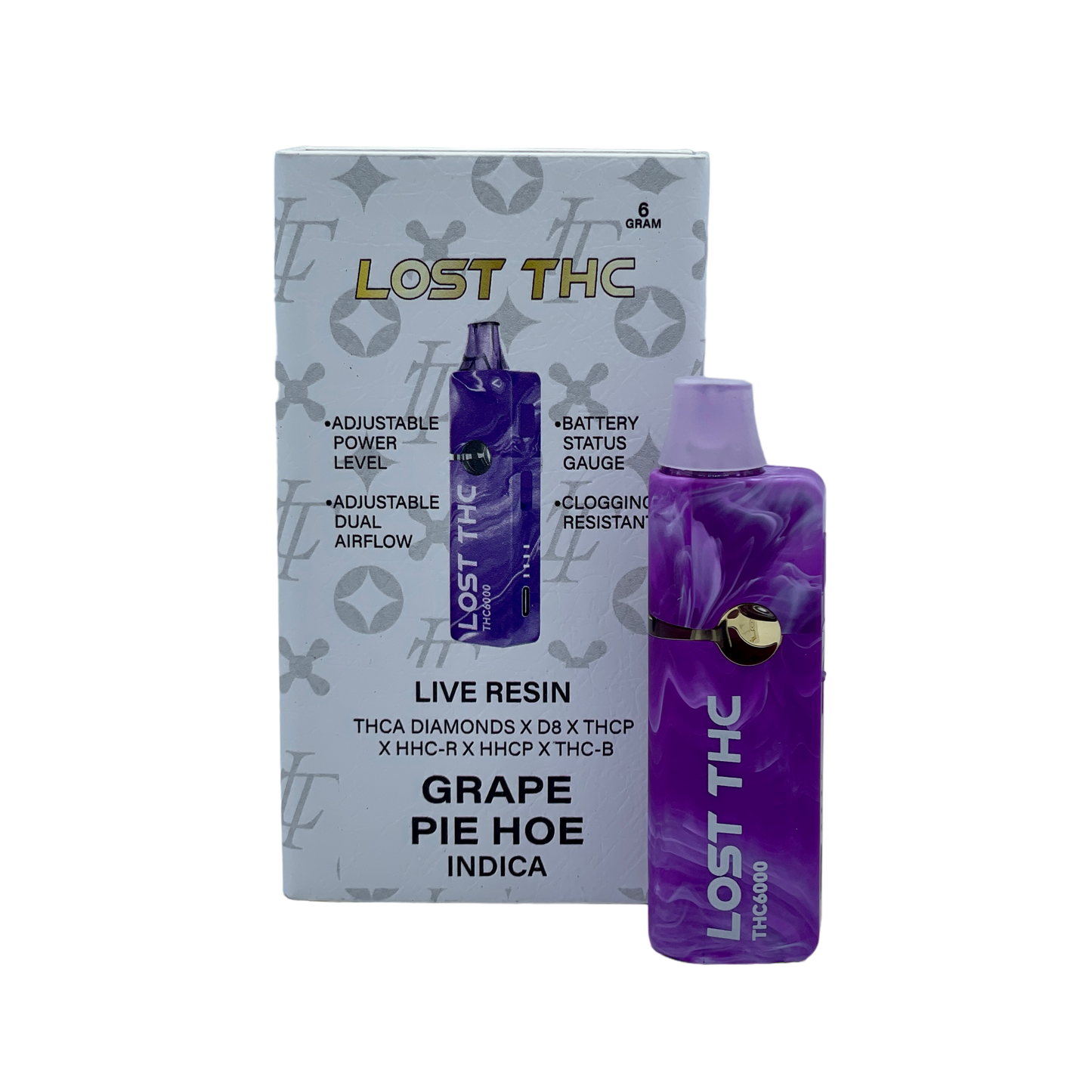 LOST THC 6GM THC-A Liquid Diamond DISPOSABLE VAPE I Display of 5