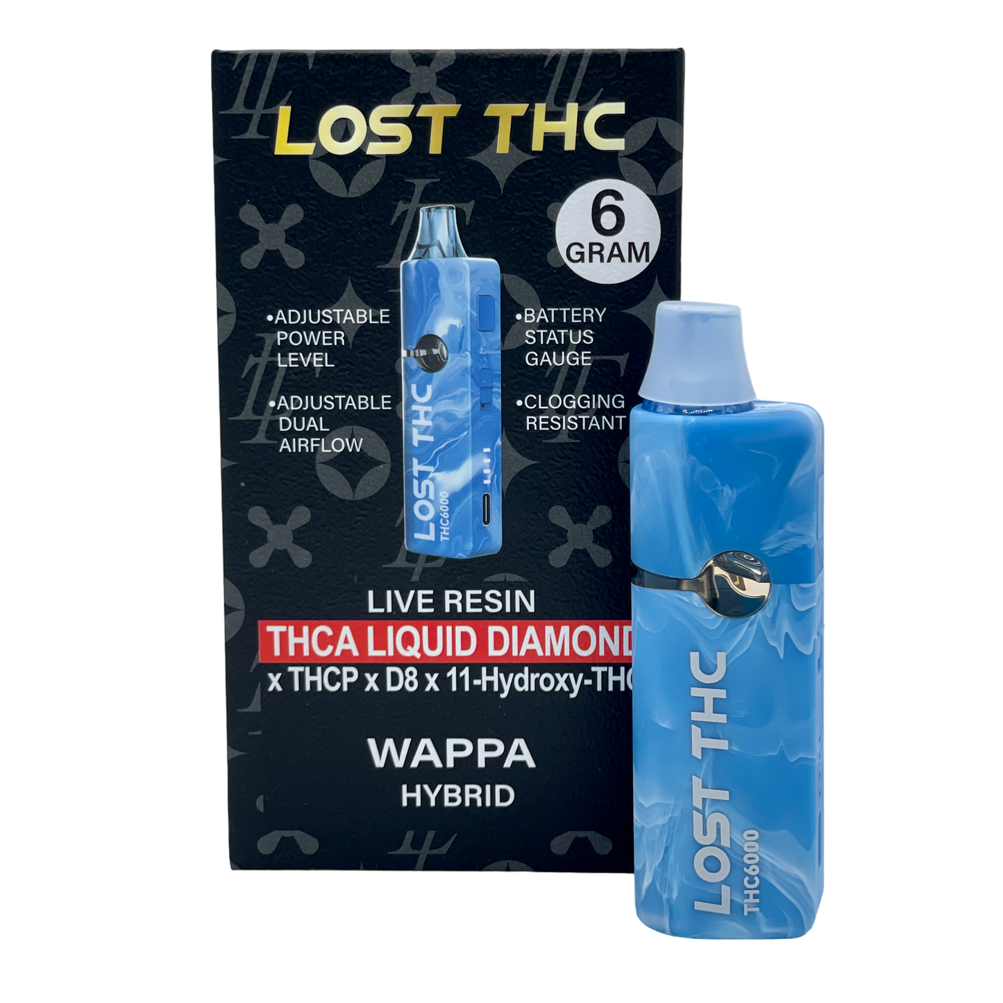 LOST THC 6GM THC-A Liquid Diamond DISPOSABLE VAPE I Display of 5