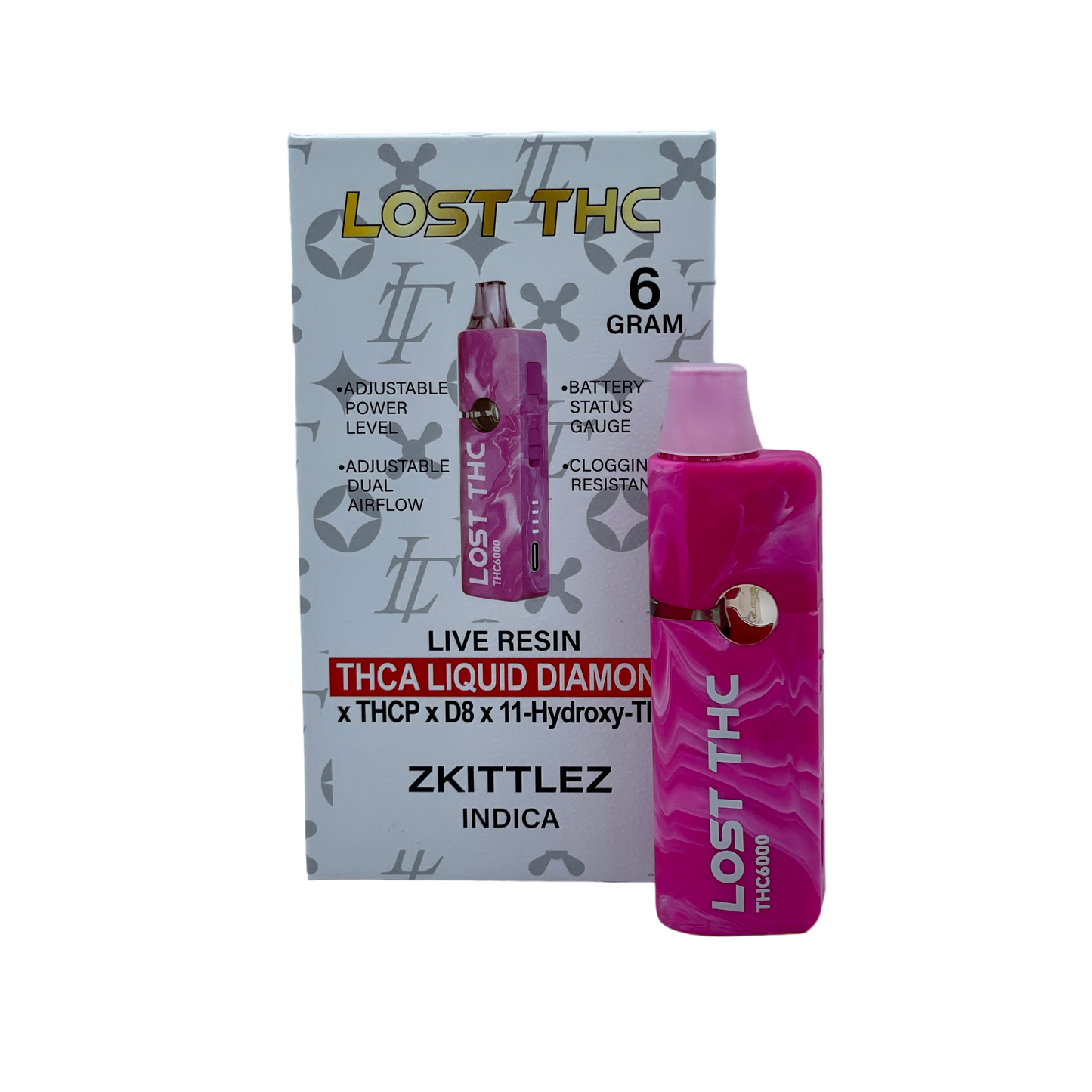 LOST THC 6GM THC-A Liquid Diamond DISPOSABLE VAPE I Display of 5