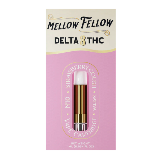 Mellow Fellow Delta 8 THC Vape Cartridge 1ml - Strawberry Cough (Sativa)