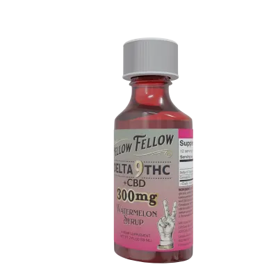 Mellow Fellow Delta 9 THC + CBD Syrup - 300mg - Display of 6