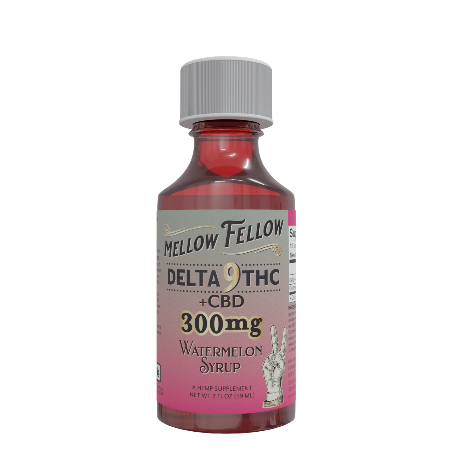 Mellow Fellow Delta 9 THC + CBD Syrup - 300mg - Display of 6