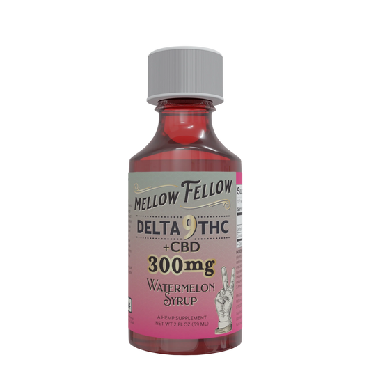 Mellow Fellow Delta 9 THC + CBD Syrup - 300mg - Display of 6