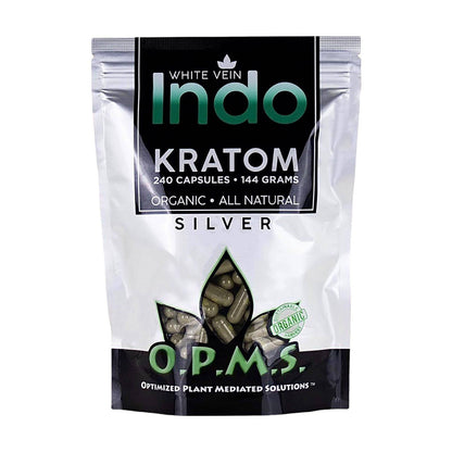 O.P.M.S.® Silver Kratom Capsules – White Vein - INDO