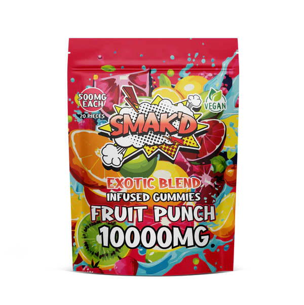Smak'd Exotic Blend THC Infused Gummies I 10000mg - Display of 6