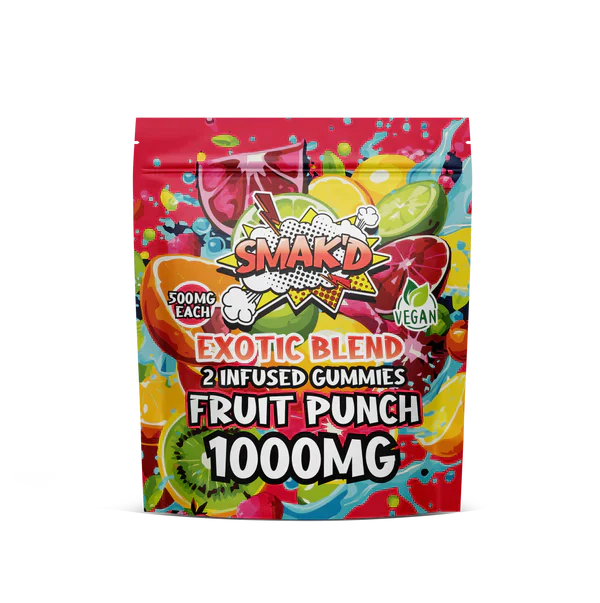 Smak'd Exotic Blend THC Infused Gummies I 1000mg - Box of 30